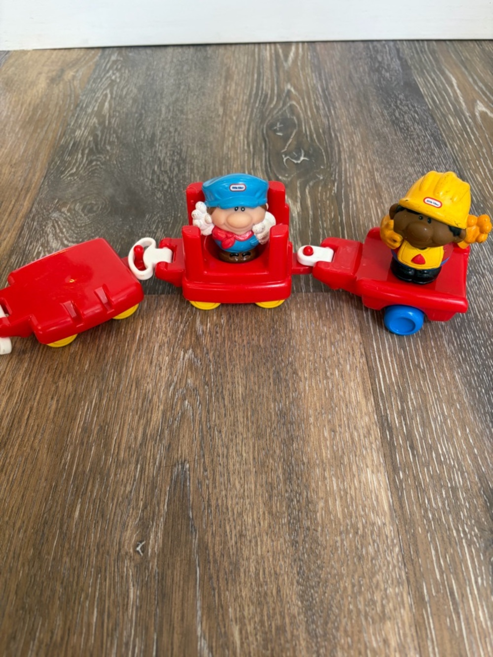 Bundle of Little Tikes figures and train cars as is